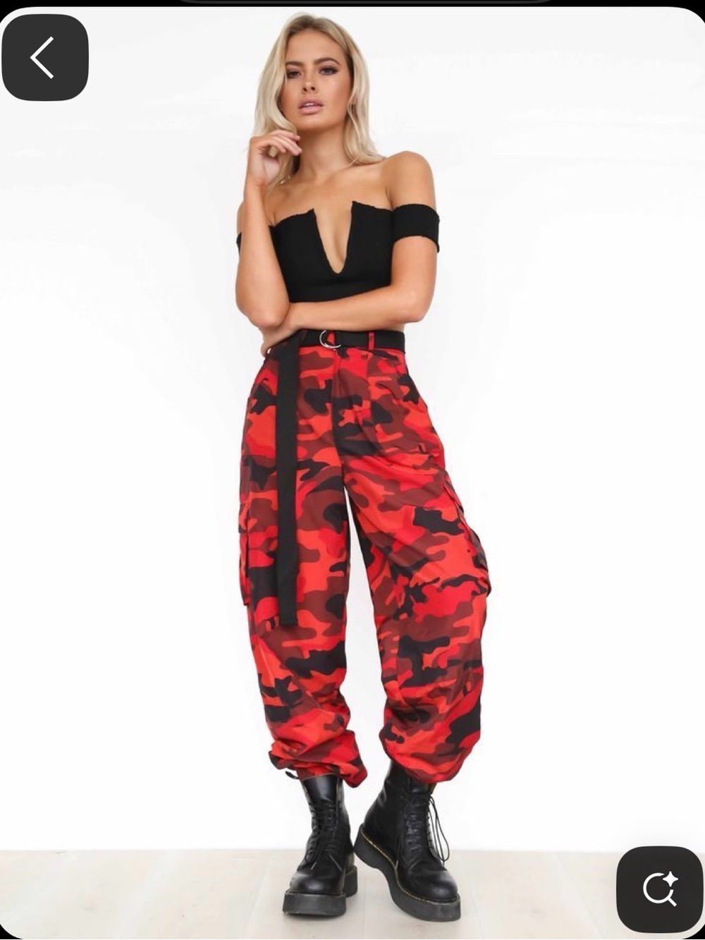 I.AM.GIA Pit Viper red  Camo Cargo pants  (no belt) XS (size 0-2)